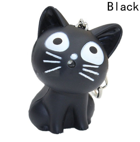 Exquisite creative goods LED cheese cat vocal glow car bag key ring pendant gift