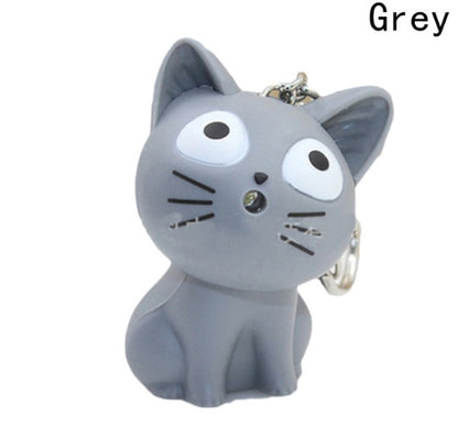 Exquisite creative goods LED cheese cat vocal glow car bag key ring pendant gift