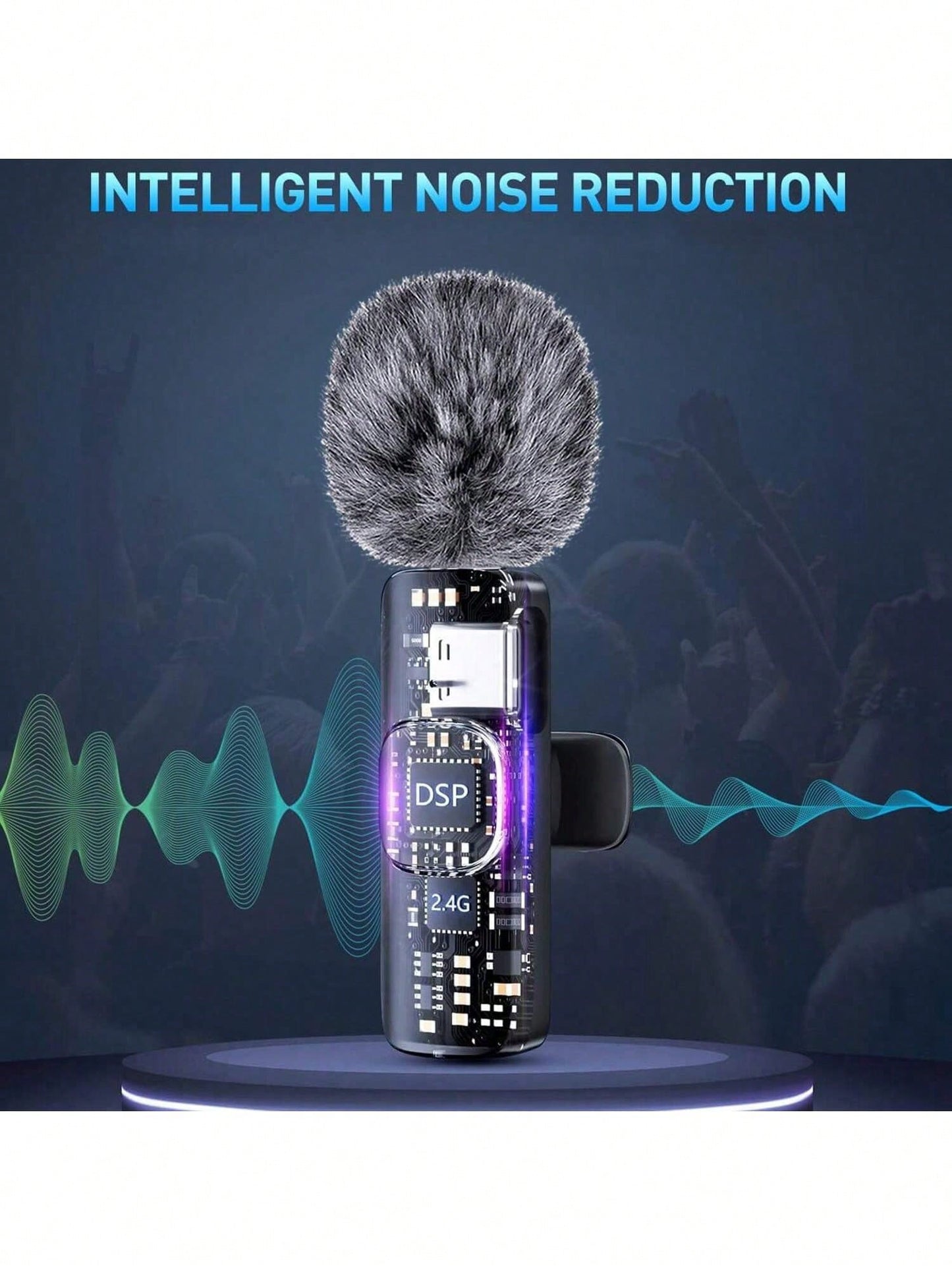 Wireless Professional  Lavalier Microphone for Smartphones,Wireless Microphone Plug-Play,Lapel Mic for Video Recording,Teaching, Interviews,Podcast,Cordless Omnidirectional Condenser Recording Mic for Vlog