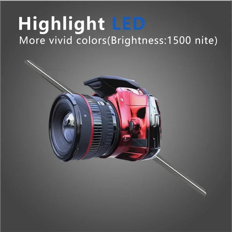 3D Holographic LED Fan Display for Advertising/Shop/Wedding High Brightness Custom Logo DIY Projector (42CM/52CM/56CM/65CM)