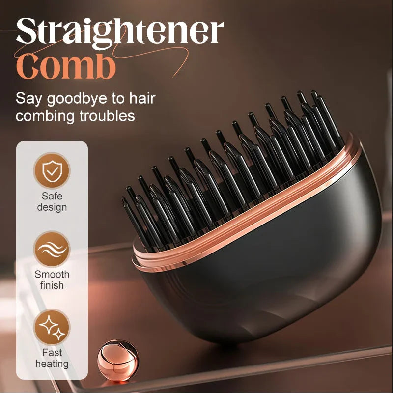 Mini Hair Straightening Comb Wireless Charging Portable Multifunctional Hair Care Not Hurt Hair Styling Comb Hair Straightener