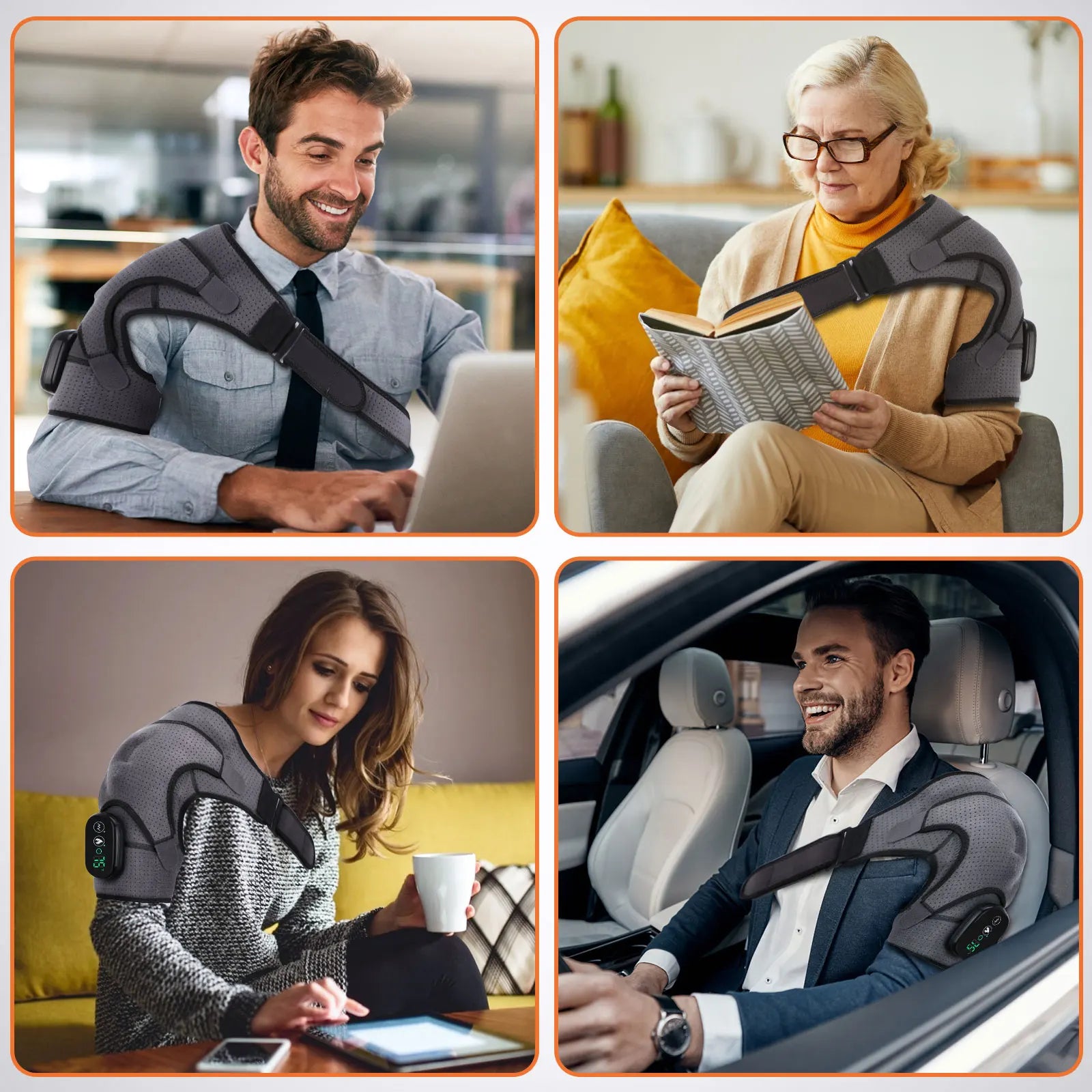 Electric Heating Shoulder Brace LED Display Vibration Shoulder Massage Support Belt Strap for Joint Brace Care Muscle Relaxation