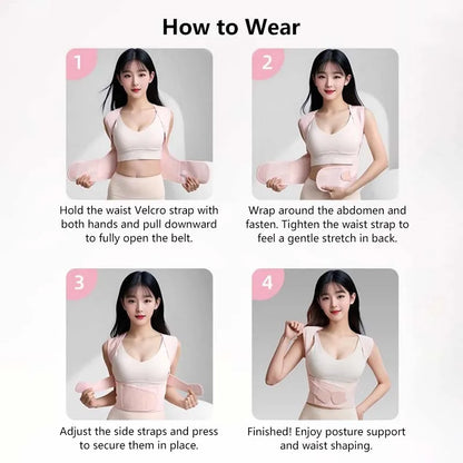 Adjustable Posture Corrector Back Support Belt Spine Alignment Waist Trainer for Men and Women Abdominal Waist Correction