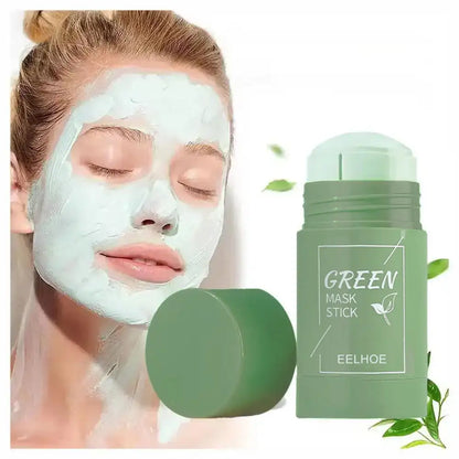 Green Tea Eggplant Solid Mask Deep Cleansing Oil Control Balance Antioxidan Shrink Pores Remove Blackheads Refreshing Mud Mask