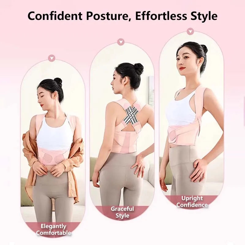 Adjustable Posture Corrector Back Support Belt Spine Alignment Waist Trainer for Men and Women Abdominal Waist Correction