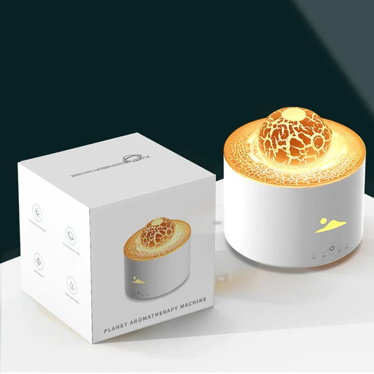 Fire Aroma Volcano Diffuser Essential Oils for Home Colorful Light Jellyfish Ring Flame Diffuser Air Humidifier Planet Fireball