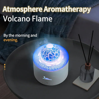 Fire Aroma Volcano Diffuser Essential Oils for Home Colorful Light Jellyfish Ring Flame Diffuser Air Humidifier Planet Fireball