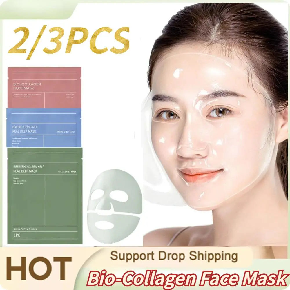 Bio-Collagen Face Mask Protein Hydrogel Soft Gel Mask Night Moisturizing for Women Skin Care Products