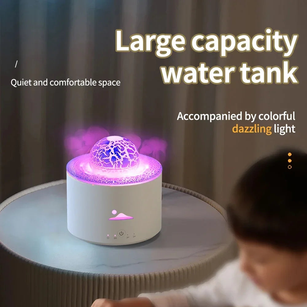 Fire Aroma Volcano Diffuser Essential Oils for Home Colorful Light Jellyfish Ring Flame Diffuser Air Humidifier Planet Fireball