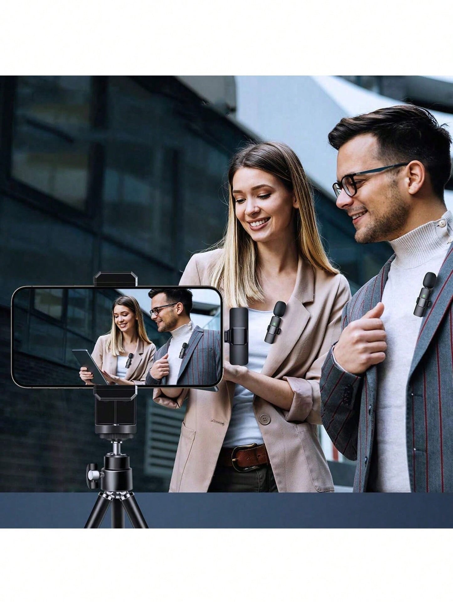 Wireless Professional  Lavalier Microphone for Smartphones,Wireless Microphone Plug-Play,Lapel Mic for Video Recording,Teaching, Interviews,Podcast,Cordless Omnidirectional Condenser Recording Mic for Vlog